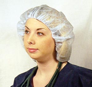 Cap Bouffant Blue One Size Fits Most Blue Elastic Closure polypropylene (100/BX 5BX/CS) by Dukal Corporation  ID 324B
